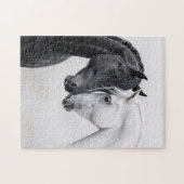 Puzzle Art Cheval Stallion Noir et Blanc (Horizontal)