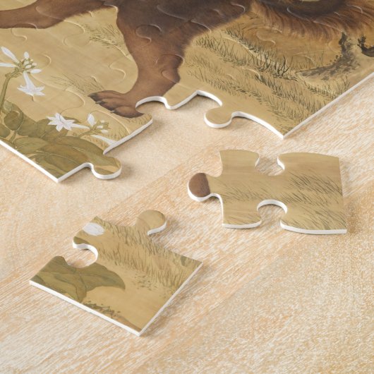 Puzzle Art Chinois 1747 Le Motif Chien & Fleurs & Arbre (Côté)