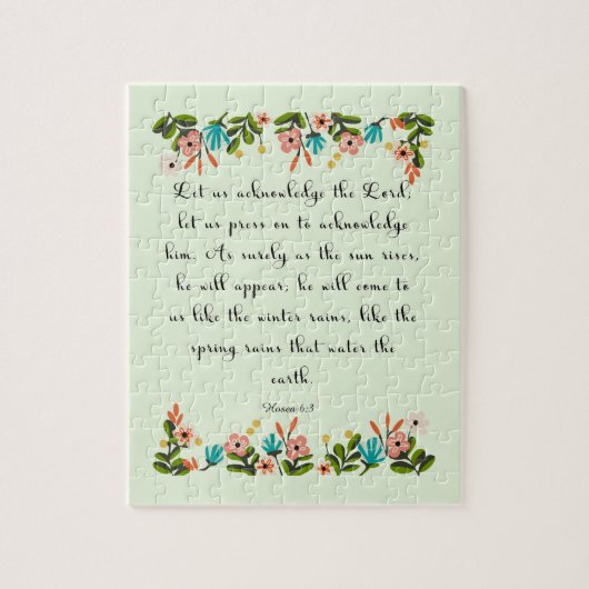 Puzzle Art chrétien de citation - 6:3 de Hosea (Vertical)