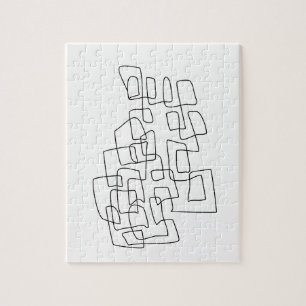 Puzzle Art contemporain Abstrait en noir et blanc