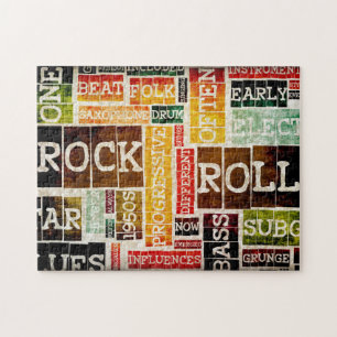 Puzzle Art d'affiche de musique de rock comme arrière -