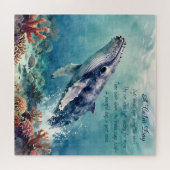 Puzzle Art de baleine bleue océanique aquarelle côtier (Horizontal)