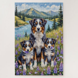 Puzzle Art de Berger Australien Prairie de Lupins