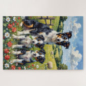 Puzzle Art de Border Collie dans une prairie de trèfle (Horizontal)