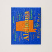 Puzzle Art de bruit de silhouette de carte de l'Alabama (Vertical)