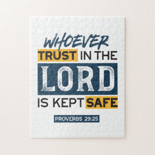 Puzzle Art de citation biblique - Proverbes 29:25 Confian