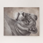 Puzzle Art de faune de lionne peinte à la main  (Horizontal)