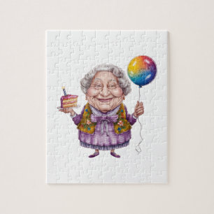 Puzzle Art de fête d'anniversaire de grand-mère drôle à v