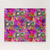 Puzzle Art de graffiti grenouilles psychédéliques coloré  (Horizontal)