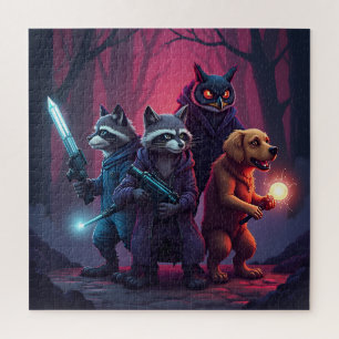 Puzzle Art de guerrier animal de la forêt mystique