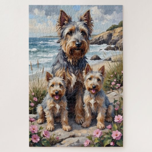 Puzzle Art de jardin côtier Terrier de Skye (Vertical)