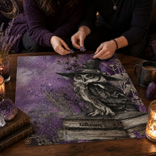 Puzzle Art de la Chouette Mystique Violette Sorcière avec