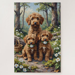 Puzzle Art de la Fleur de la Forêt du Lagotto Romagnolo