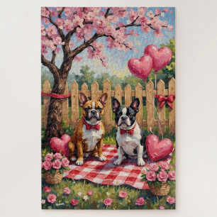 Puzzle Art de la Saint-Valentin pour Bouledogue Français