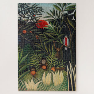 Puzzle Art de l'illustration des singes et des oiseaux de