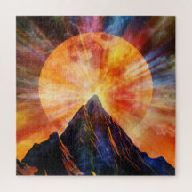 Art de lune de montagne abstraite