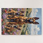 Puzzle Art de Malinois belge sur fond de bruyère (Horizontal)