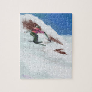 Puzzle Art de montagne de neige de ski