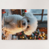 Puzzle Art de Noël Bichon Frise (Horizontal)