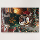 Puzzle Art de Noël Bouledogue (Horizontal)