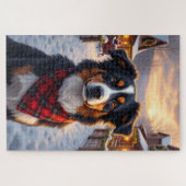 Puzzle Art de Noël de Berger Australien (Horizontal)