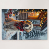 Puzzle Art de Noël du Retriever du Labrador (Horizontal)