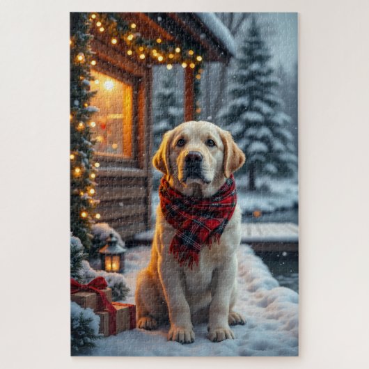Puzzle Art de Noël du Retriever du Labrador (Vertical)