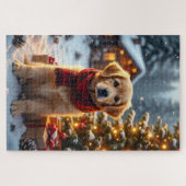 Puzzle Art de Noël Golden Retriever (Horizontal)