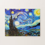 Puzzle Art de nuit Van Gogh Starry<br><div class="desc">Starry Night, le tableau le plus célèbre du maître postimpressionniste néerlandais Vincent van Gogh. Un cyprès solitaire, un village endormi et un ciel qui tourbillonne d'étoiles. Vintage rétro mignon girly belle populaire artistique coloré élégant paysage nature motif Décor décoratif post-impressionnisme religieux chrétien inspiré de l'inspiration de la peinture d'art fin....</div>