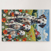 Puzzle Art de prairie de pavots dalmate (Horizontal)