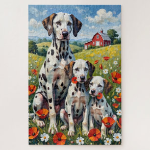 Puzzle Art de prairie de pavots dalmate