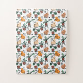 Puzzle Art de trait dessin chats et fleurs (Vertical)