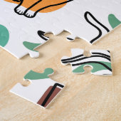 Puzzle Art de trait dessin chats et fleurs (Côté)