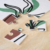 Puzzle Art de trait dessin chats et fleurs (Côté)