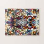 Puzzle Art de vitrail de hibou (Horizontal)