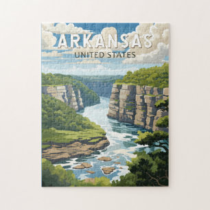 Puzzle Art de voyage vintage de l'Arkansas