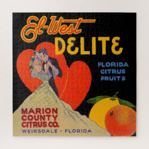 Puzzle Art déco des années 1930 El-West Delite Florida Ci