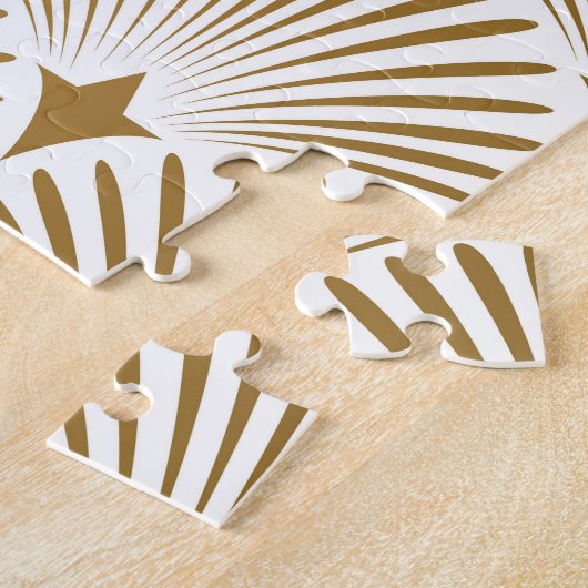 Puzzle Art Déco : Elégance Gold-White. (Côté)