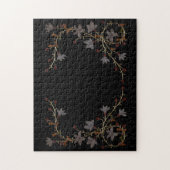 Puzzle Art Deco Flowers On Black (Vertical)