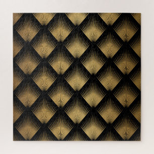 Puzzle Art Déco, motif d'or noir.
