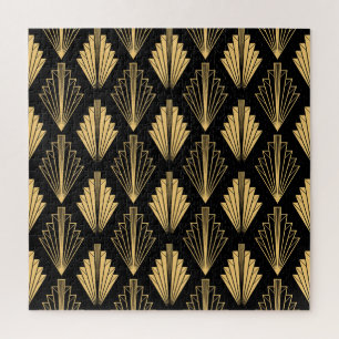Puzzle Art Déco Or Noir : sans couture