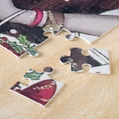 Puzzle Art déco rétro vintage dame de Noël (Côté)