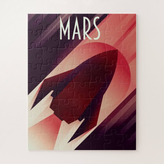 Puzzle Art déco vaisseau spatial Mars art spatial (Vertical)