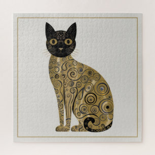 Puzzle Art décoratif de chat noir dans le style de Gustav