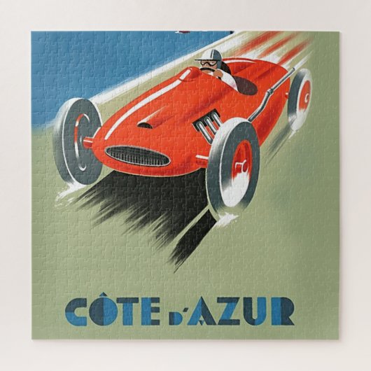 Puzzle Art d'illustration vintage Auto Racing (Vertical)