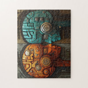 Puzzle Art d'intelligence artificielle cyberpunk futurist