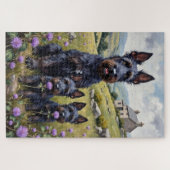 Puzzle Art du chardon des Highlands Terrier Écossais (Horizontal)