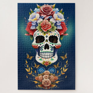 Puzzle Art du crâne de sucre - Fiesta des couleurs