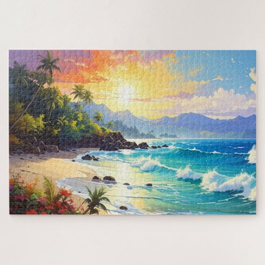 Puzzle art du paysage côtier tropical (Horizontal)