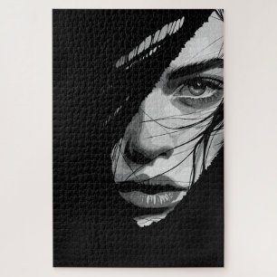 Puzzle Art du portrait mystérieux monochrome